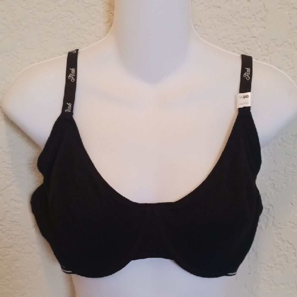 Victorias Secret Pink Unlined Black Women's Bra 36DD